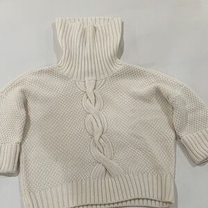 Talbots Cream Cable Knit Turtleneck Sweater